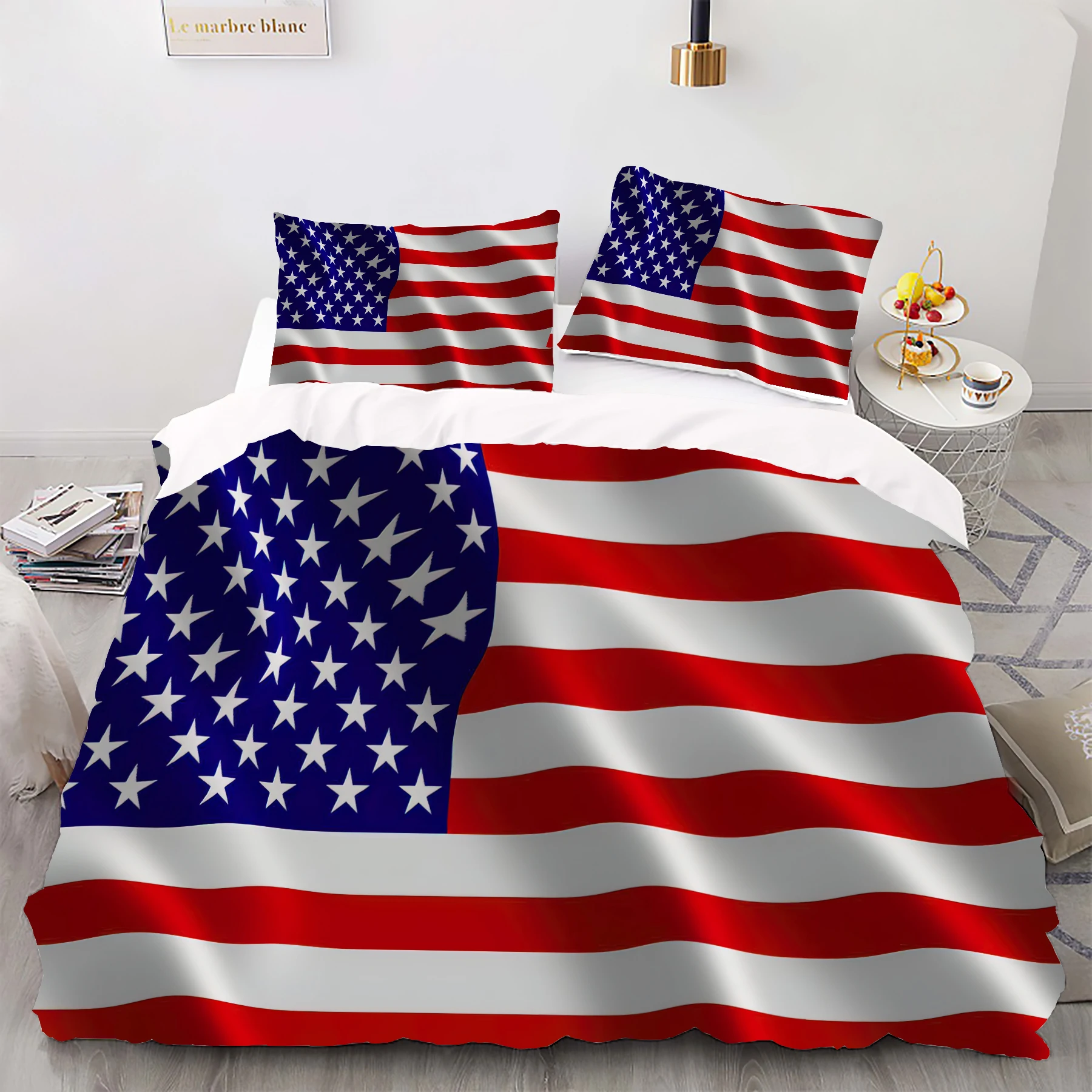 Flag - Digital Printed Duvet Kit - Polyester - Bedroom Decor -1 Bed cover +2 Pillowcase (no pillow core)