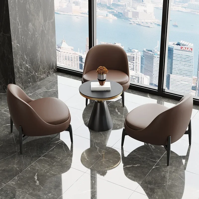 طاولة أريكة لغرفة الاستقبال في الشركة وطاولة واحدة وأربعة كراسي خفيفة فاخرة للتفاوض على أريكة الضيوف منطقة صالة فردية