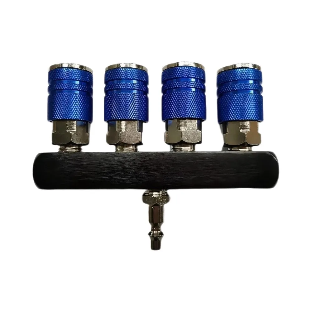 Industrial for Air Manifold with 5 Connection Points 1/4in NPT Threaded Ports Aluminum Body for Workshop and Factory Use