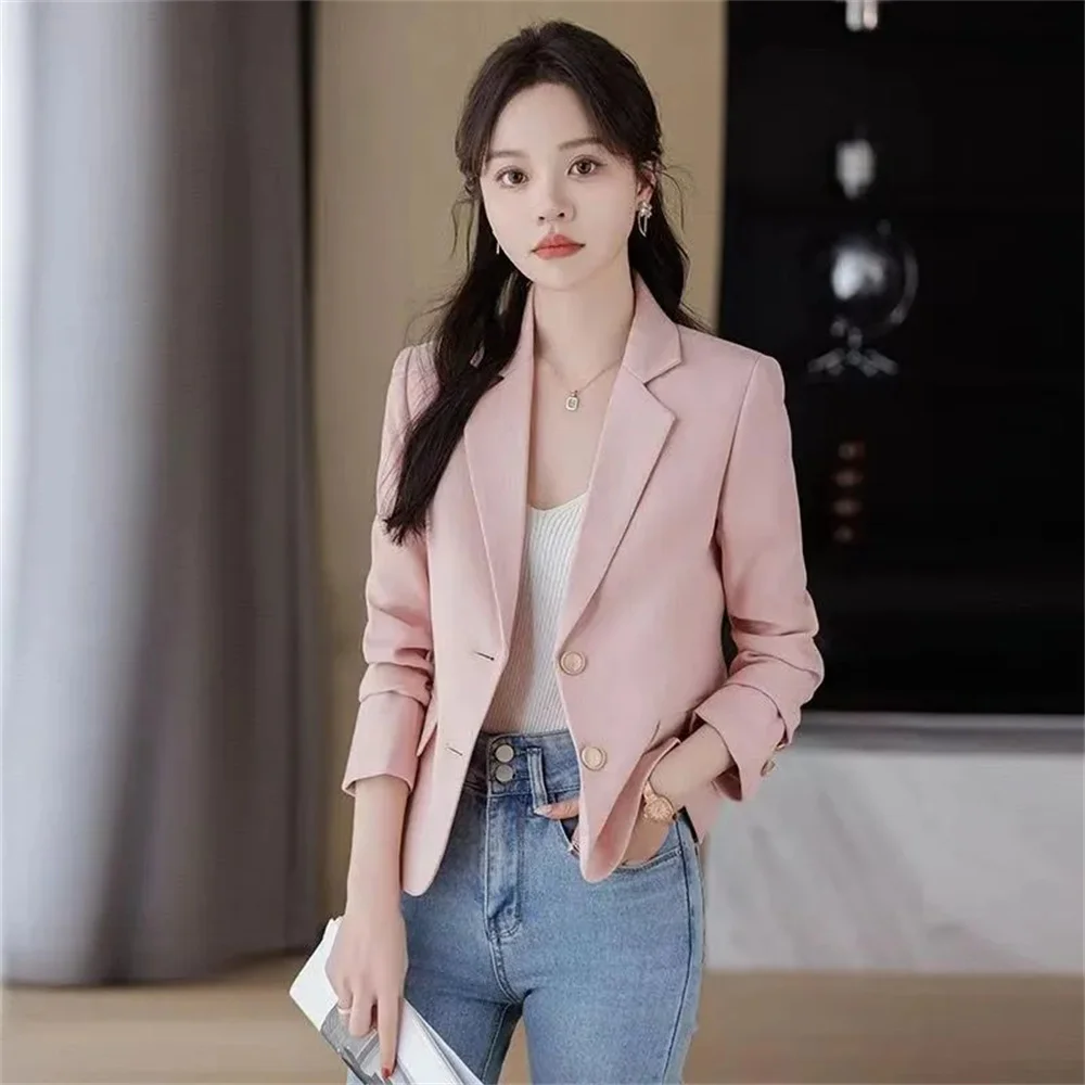 Short  Suit Jacket Women's Spring and Autumn new High-quality Temperament Korean Casual Small Suit Jacket Loose Coat Woman Coat