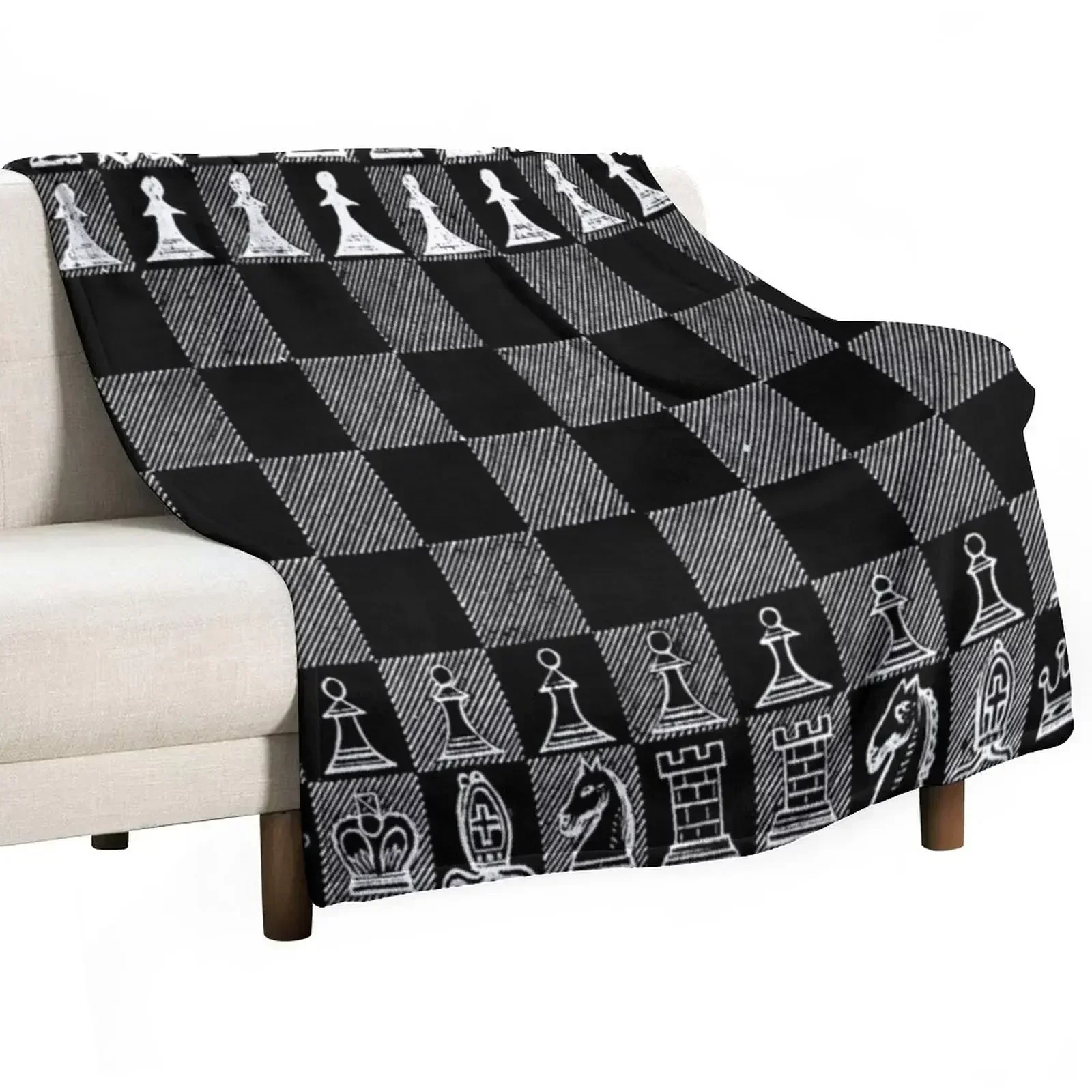 Chess Fan, Chess Player, Grand Master of Chess - White Throw Blanket Sleeping Bag Soft Beds Blankets