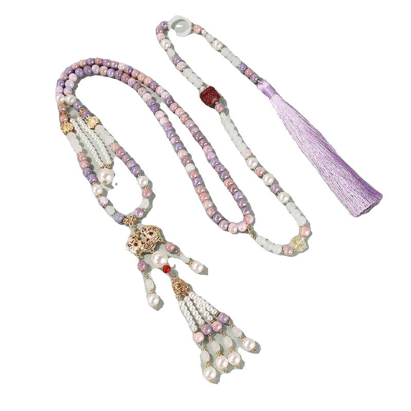 

Purple New Chinese Necklace Ancient Style Yingluo Tassel Back Cloud Temperament Horse Dress Accessories Hanfu Decoration