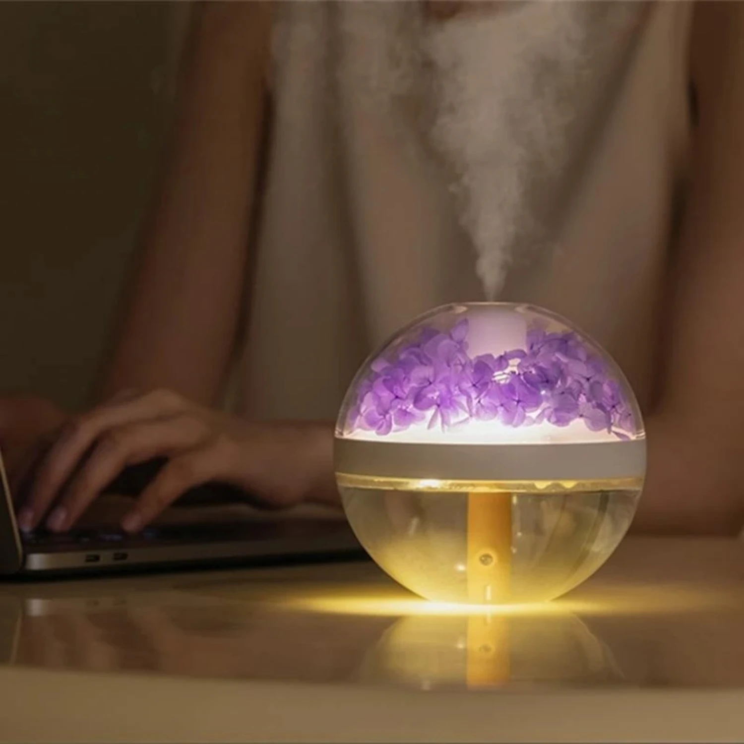 Portable Air Humidifier Wireless 800mAh USB Rechargeable  Humidifiers Diffuser Ultrasonic Mist Maker Night Lamp