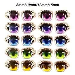 10 Pair Cute Cartoon Eyes Stickers Anime Figurine Doll Face Organ Paster Decals DIY Glass Eye Chips Paper Doll Accessories