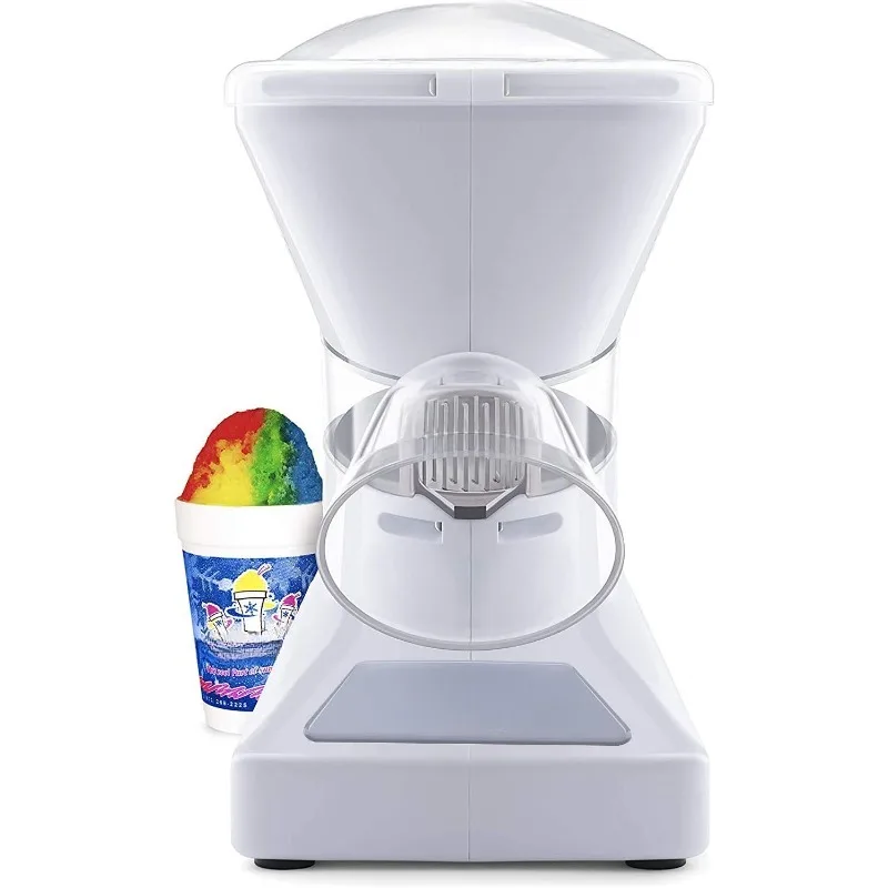 Snow Cone Maker Premium Shaved Ice Maker with Powdered Sticks Syrup Mix 6 Sticks Set White Freezing Appliances Slush Machine