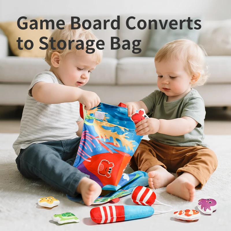Montessori Children's Fishing Toy Soft Funny Fabric Craft Fishing Game Baby Toy Educational Early Education Sets Holiday Gift view 3