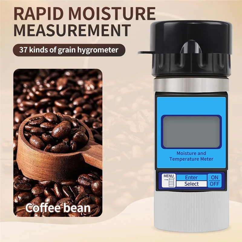 Multi-Language Smart Digital Grain Moisture Meter Humidity Tester For 37 Kinds Grains Coffee Wheat Seeds Hygrometer-A09I