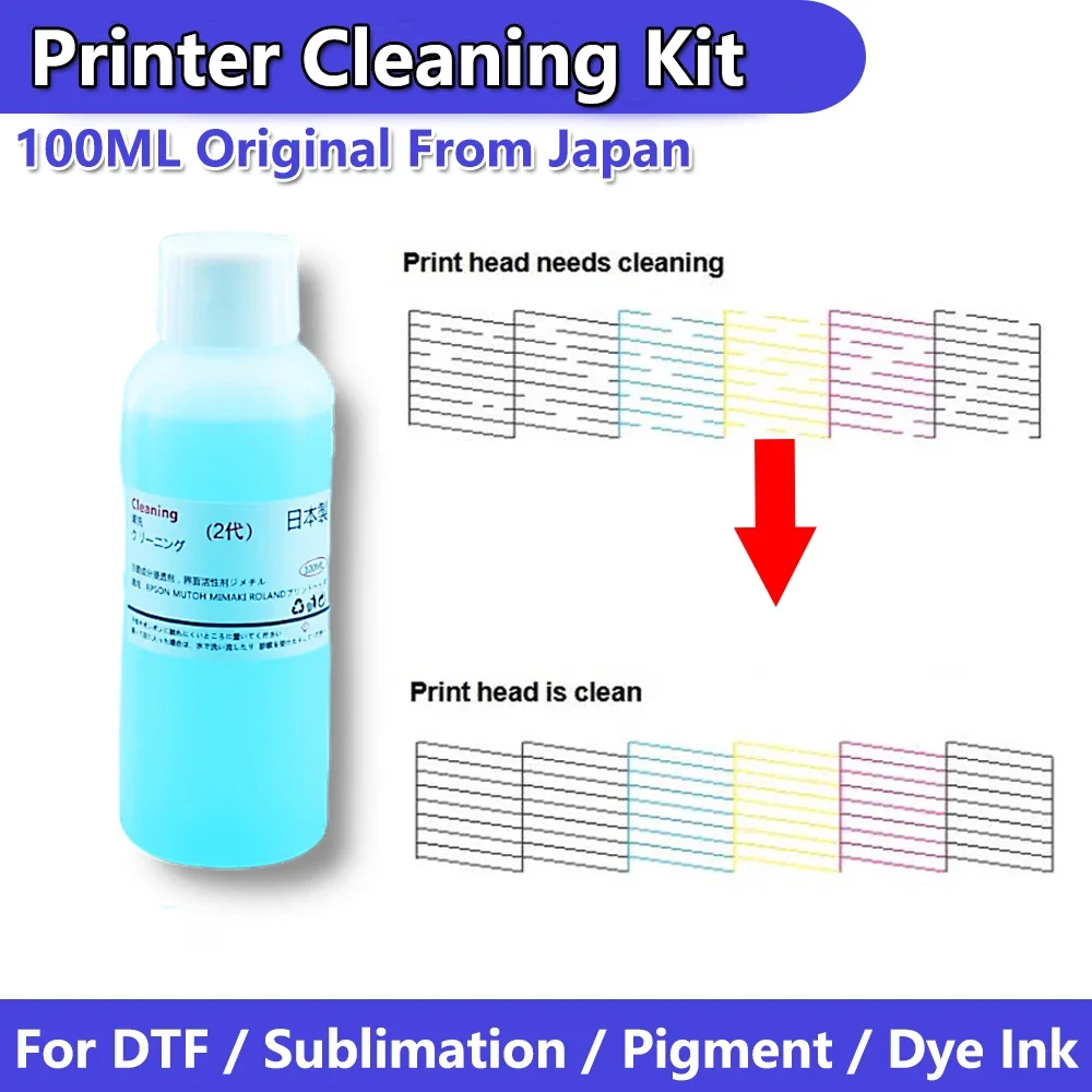 

100 мл I3200 жидкость для чистки печатающей головки DTF раствор для очистки печатающей головки для Epson Canon HP Brother комплект для очистки сопла печатающей головки