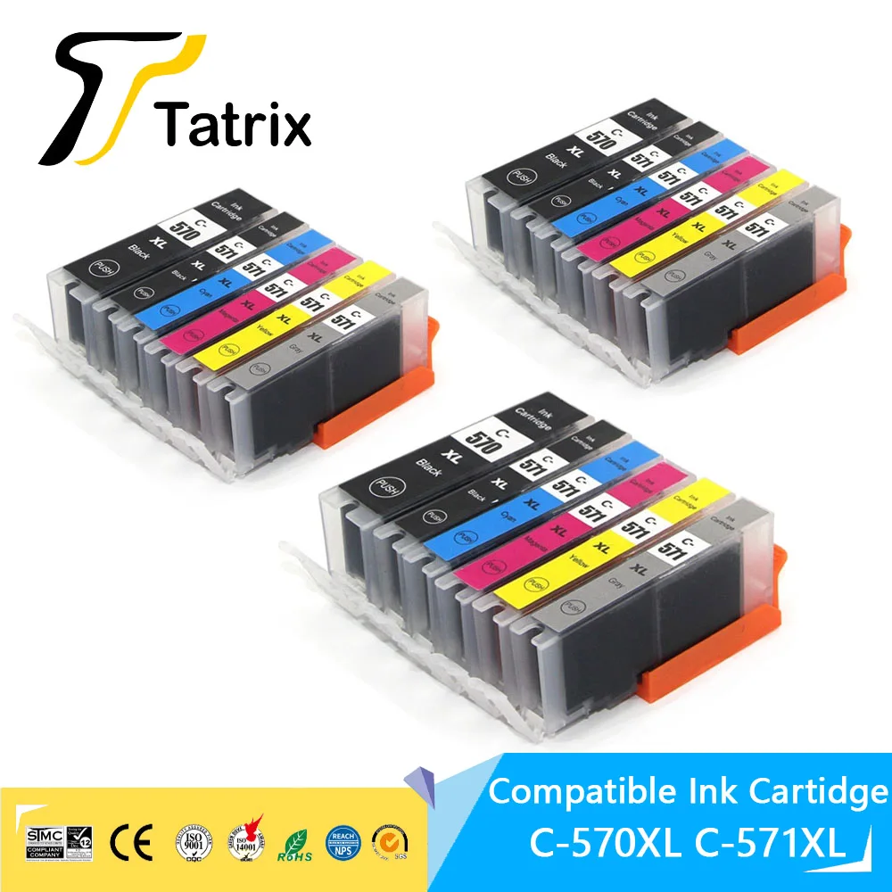 For Canon 570 571 PGI-570 CLI-571 PGI570 Ink Cartridge For Canon PIXMA MG7750 PIXMA TS8050 TS9050/TS9055 Printer