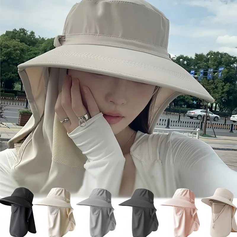 

Шляпа от солнца, летняя тень с шейным клапаном для мужчин и женщин, регулируемая уличная кепка для защиты 50 + UPF, кепка для сафари для пляжного пешего туризма, велоспорта