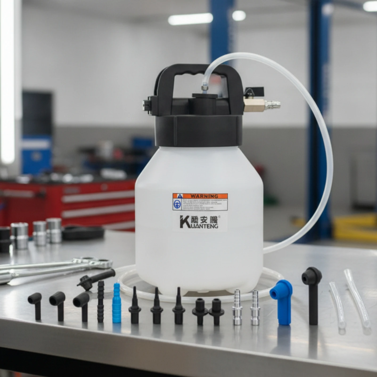 Brake Fluid Exchange Bottle Pressurized Brake Fluid Changer with Adapters Universal Portable for DIYers, Garage, Workshop