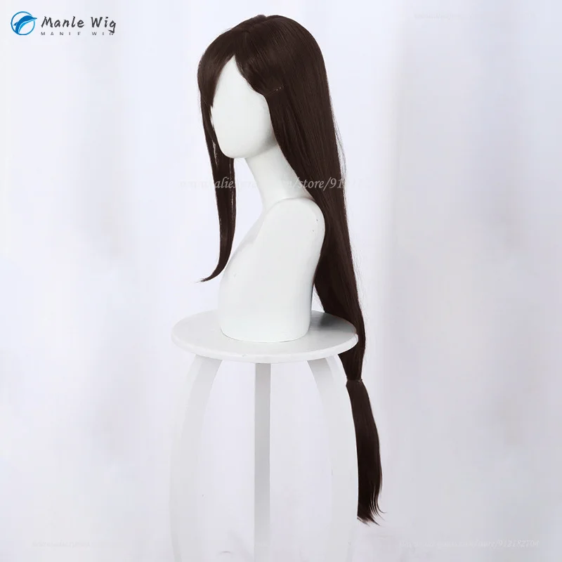 Anime Tifa Lockhart Cosplay Wig Straight Black Brown Tifa Cosplay Wigs Heat Resistant Synthetic Hair Women Role Play Game Wig