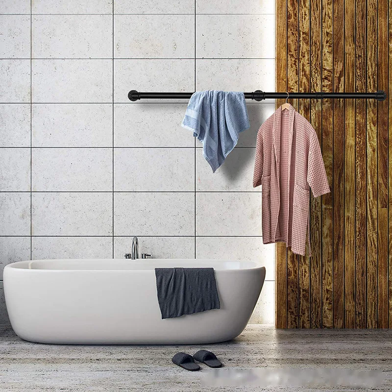 Industrial style clothing display rack Pipe wall-mounted wall-mounted side-mounted display rack Clothing store front side-