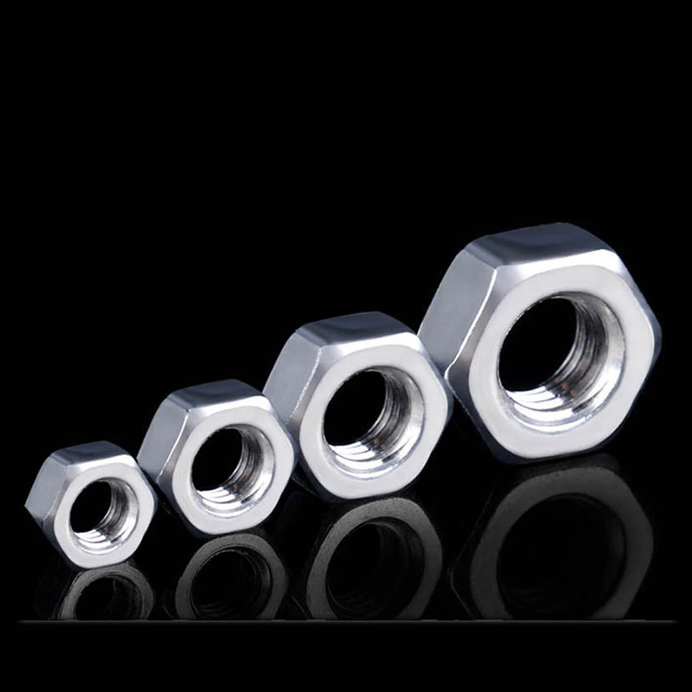 Aluminium Alloy Hexagonal Nuts M2/M2.5/M3/M4~M14/M16/M20/#4-40/#6/#8/#10 Colored Aluminum Nut Assembly Nut American