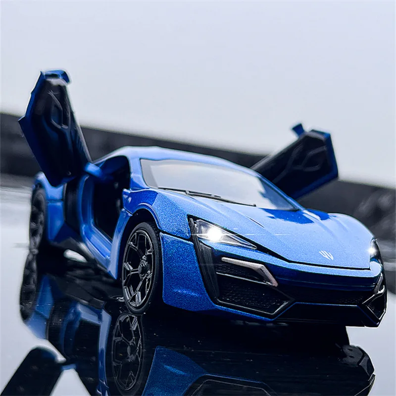 1:32 Lykan Hypersport Alloy Sports Car Model Diecasts Metal Toy Vehicles Car Model Simulation Sound Light Collection Kids Gift