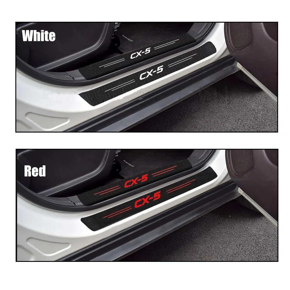 4X Car Door Threshold Sill Sticker For Mazda CX5 CX 5 2012 2013 2014 2015 2016 2017 2018 2019 2020 2021 KE KF Tuning Accessories