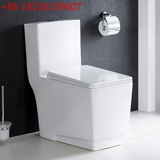 Square simple ceramic toilet, high-end hotel bathroom water-saving large-diameter toilet