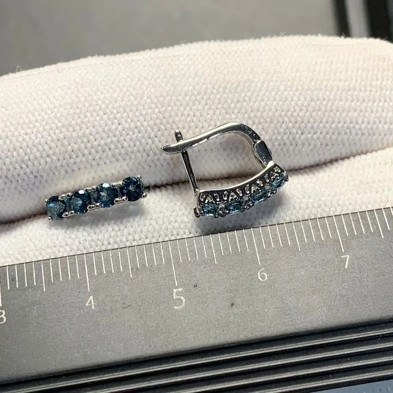 HEYYA STONE Vintage Natural Blue Topaz Hoop Earrings Simple Classic Round Circle Gemstone Jewelry Handmade 14K GOLD exclusive