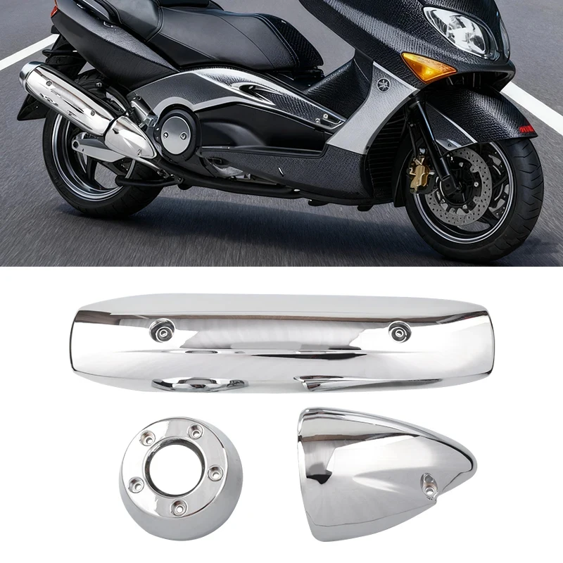 For TMAX500 2004-2007 Tmax 500 tmax500 Chrome Muffler Cover Exhaust Pipe Heat insulation Protector Cover