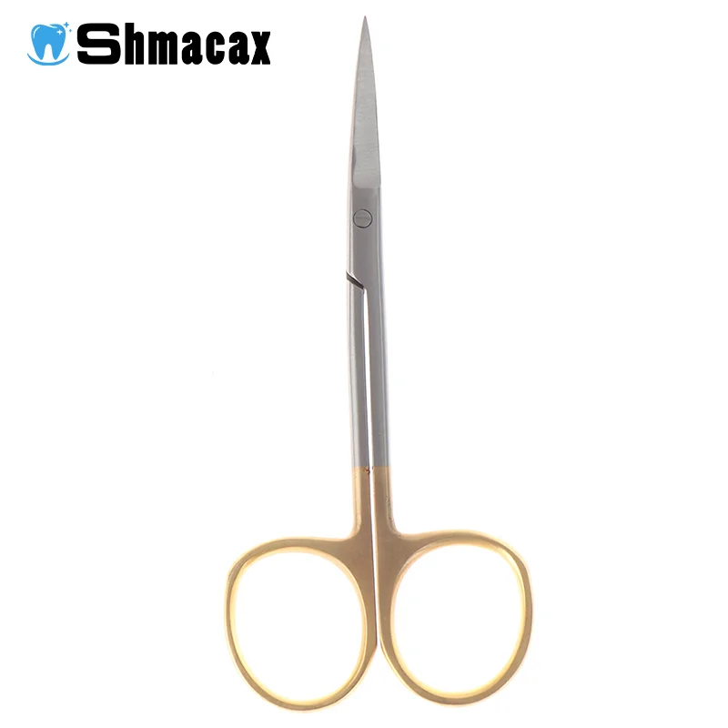 

Dental Stainless Steel Medical Surgical Scissors Straight / Curved Tip Gold Plated Handle Animal Vet Scissors Haircut Scissors
