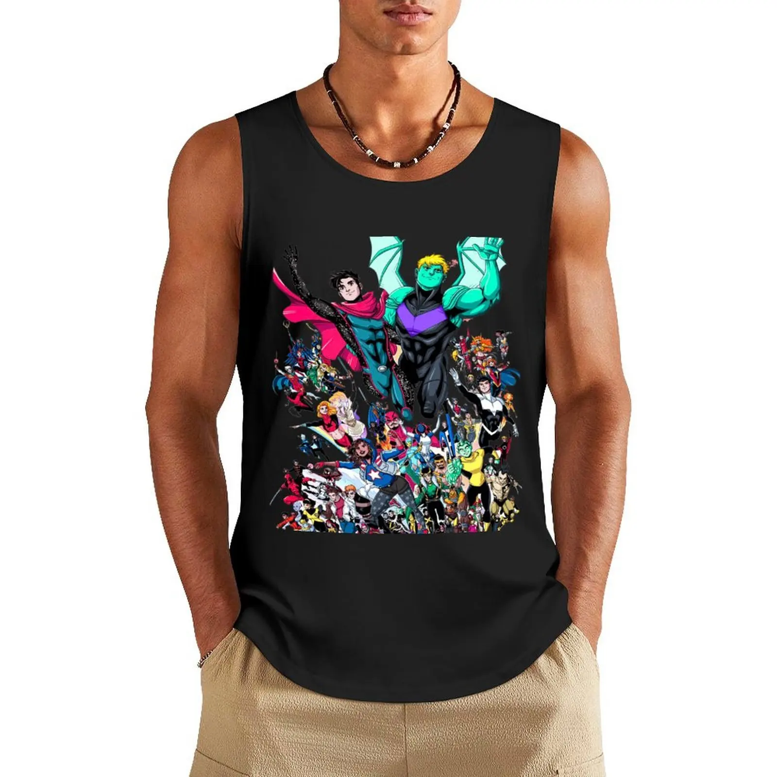 

America Chavez Tank Top sports suits Men's sleeveless gym shirts singlet for men