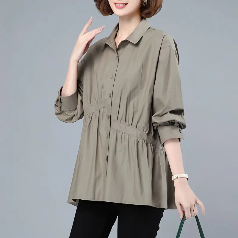 

Cotton Loose Fit Stylish Age-Reducing Middle-Aged Mother Shirt Coat