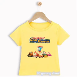 Go! Go! Cory Carson And Friends Tshirt Cute Cartoon Print Children'S Tshirt Summer Boys/ Girls Universal Tshirt White Shirt Tops