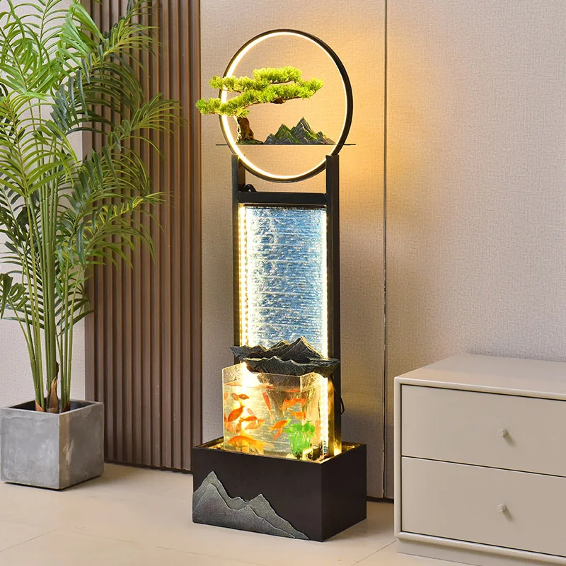 

Flowing water ornament circulating water, next to the TV cabinet in the living room, feng shui wheel lucky office, housewarming,
