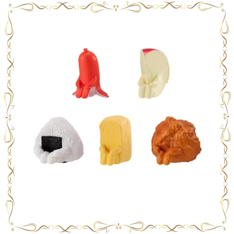 Bento Model Gashapon Bandai Cute Originality Pending Rice and Vegetable Roll Fried Chicken Sausage Model Miniature Ornament