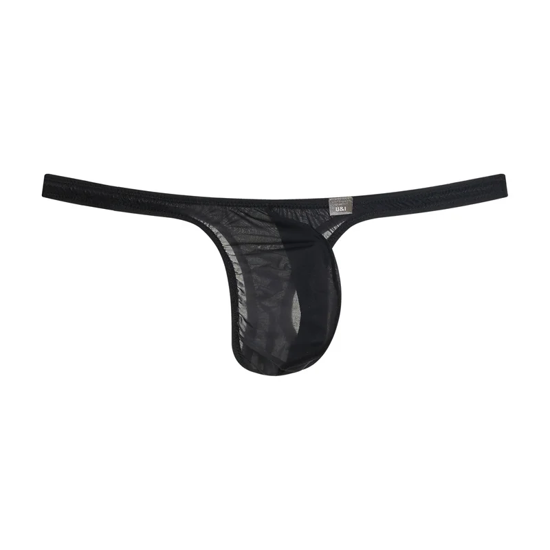 U&I sexy thong for boys, trendy and personalized ultra-thin transparent high elastic nylon 3D small bag t underwear