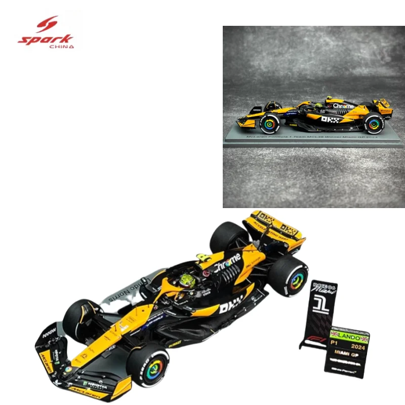 

In stock: 1:43 F1 car MCL38 2024 Bahrain No. 4 Norris die-cast alloy car model, boy gift toy, adult decorative item.