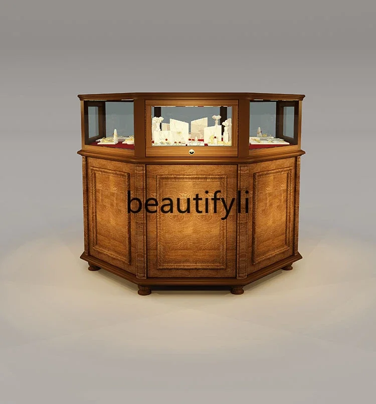 

LJYRetro Nakajima display cabinet storage display cabinet glass jewelry medieval chest customization