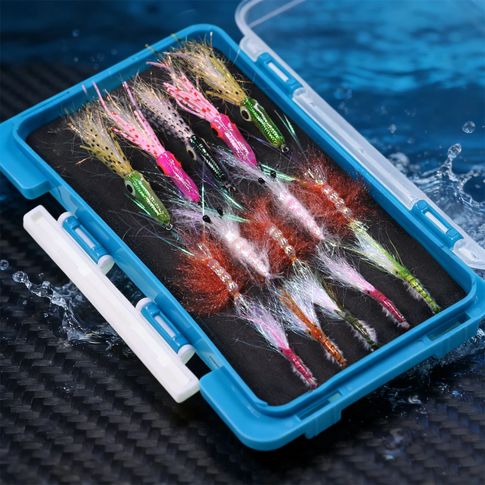 

Набор рыболовных мушек (15 шт./упаковка): 3D-мушки с эффектом рыбьего глаза, мушки-кальмары, мушки-креветки с блестящей задней частью для ловли форели, окуня, щуки, тунца в пресной и морской воде