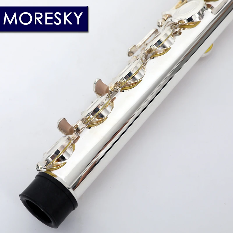 MORESKY 16/17 zamknięte/otwarte otwory flet C kluczowy miedzionik niklowany/posrebrzany flet koncertowy z kluczem E