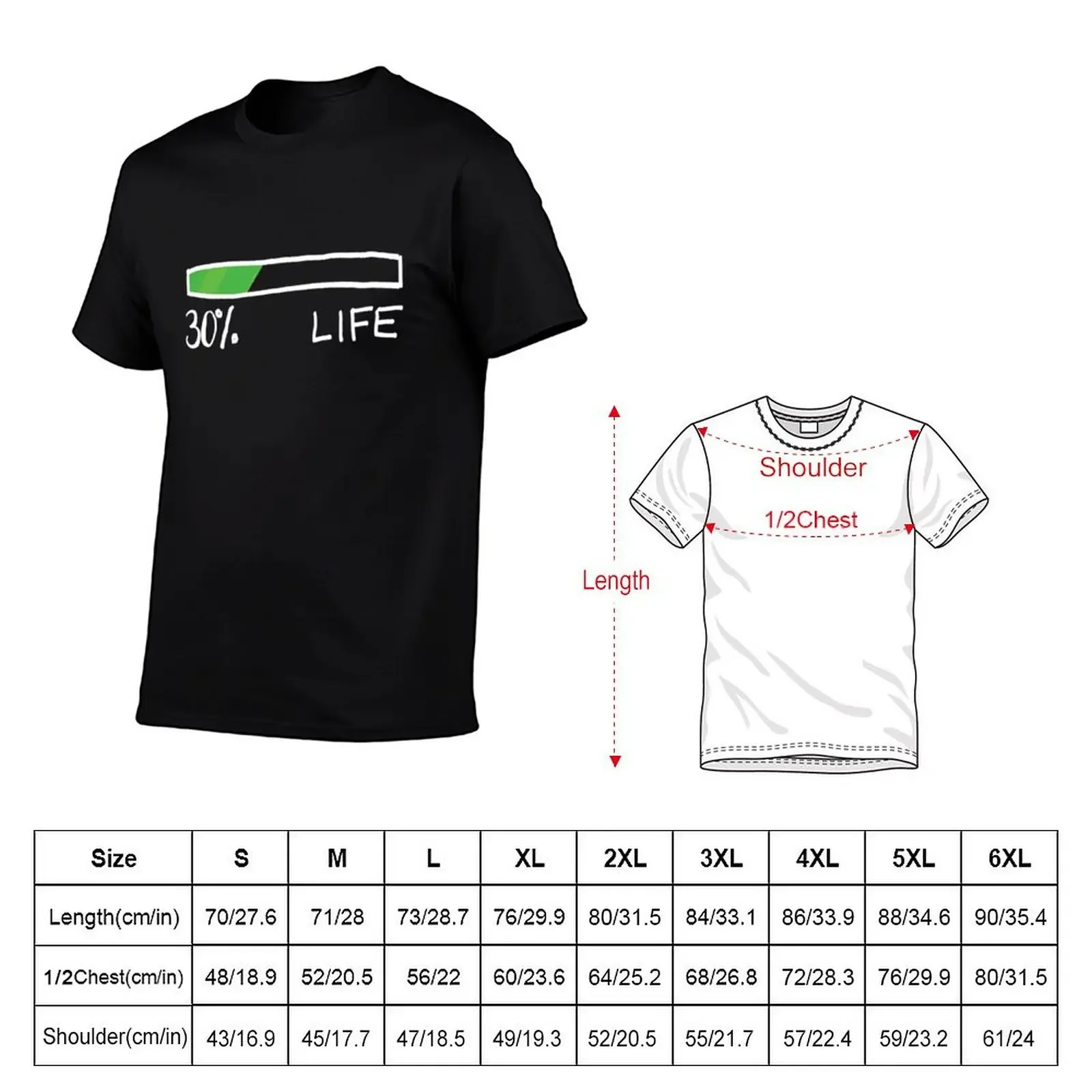 Life Percentage - 30% T-Shirt tops designer shirts t shirts for men graphic