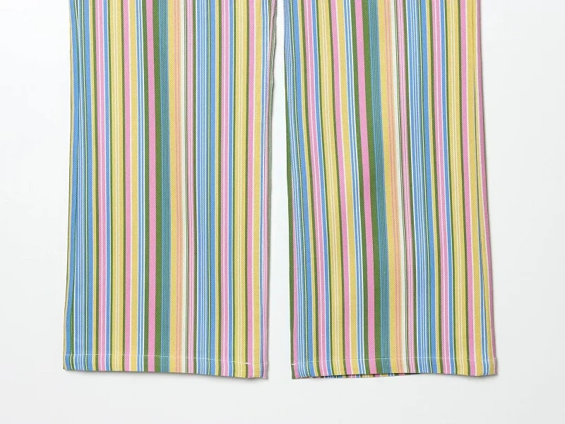 MUJER Striped Women's Jeans Pants Low Rise Baggy Pants Jeans Women Fashion Summer Denim Trousers Women Wide Leg Pants for Women