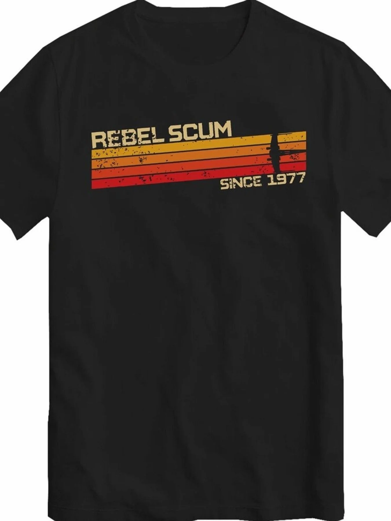 Men's Vintage REBEL SCUM SINCE 1977 T-Shirt Vintage Sci-fi Graphic Tee with Bold Rebel Text Classic Crew Neck Short Sleeve Shirt