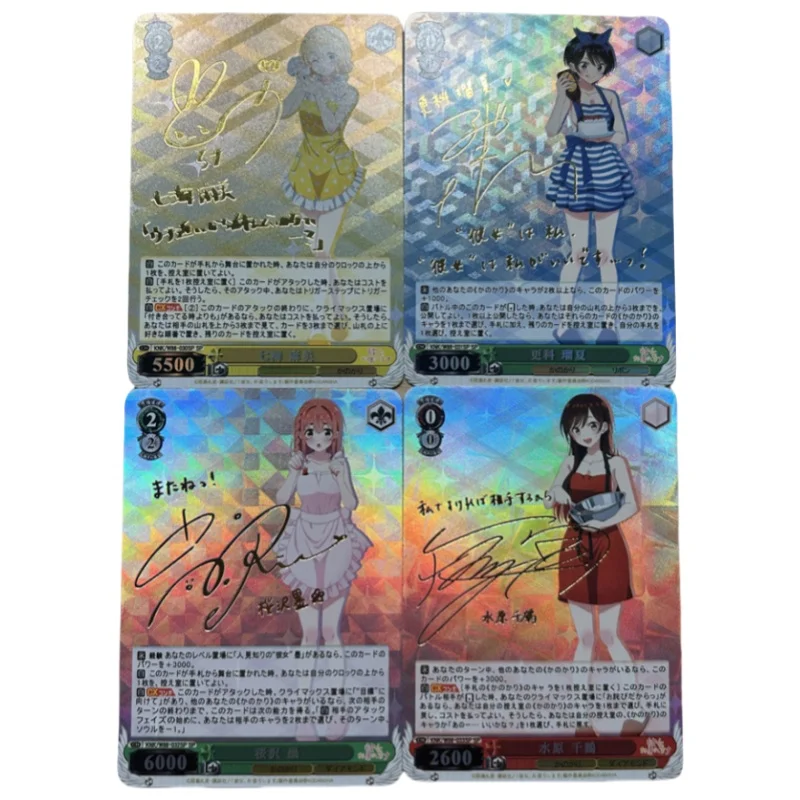 4 Sheets Flash Card Mizuhara Chizuru Asami Nanami Sakurasawa Sumi Diy Ws Gold Label Action Toy Figures Anime Game Collection