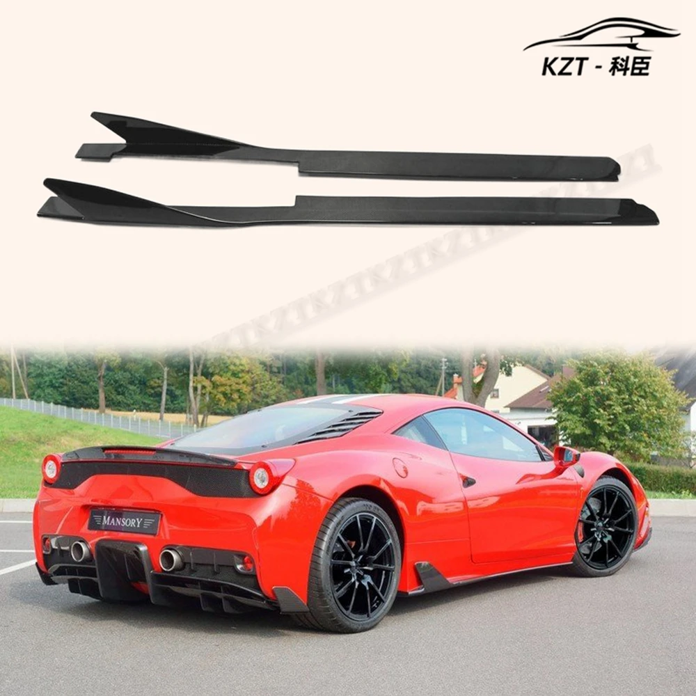 

For Ferrari 458 Ap Style Side Skirt Extension Carbon Fiber