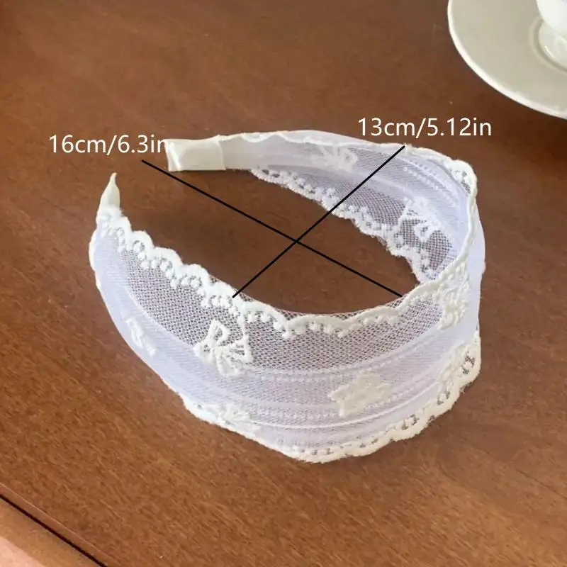 Neue Niedliche Elegante Weiße Spitzen-Haarbänder Stirnband für Frauen und Kinder Scrunchies Haarreif Haarschmuck Kopfschmuck Ornament – Detail 8