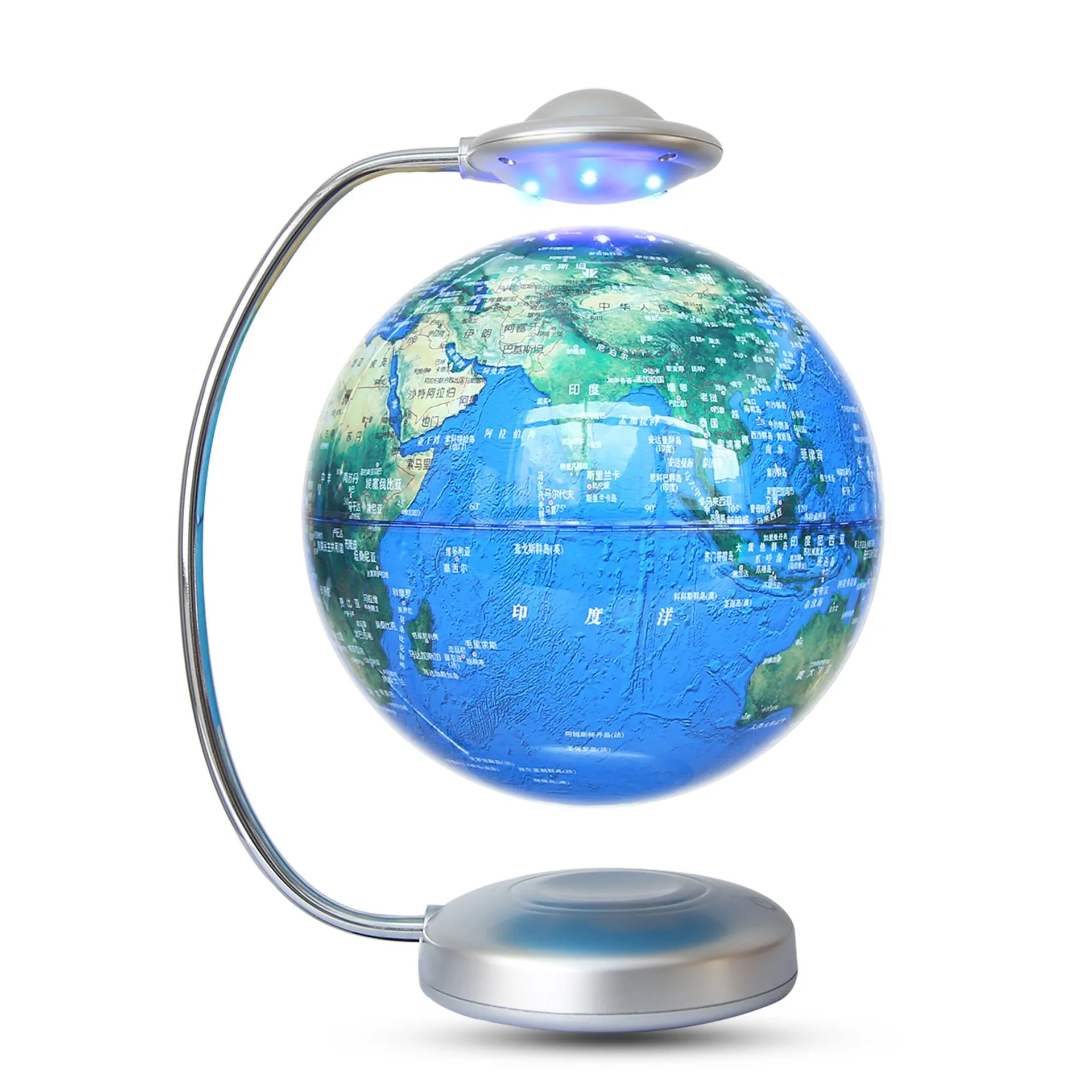 8-Inch flying saucer magnetic levitation globe 6-inch luminous rotation creative home office small ornament