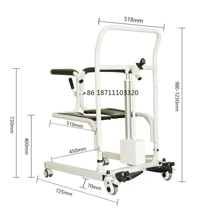 

For Toilet Elderly Care Electrical Height Adjustment Chair Moving Patient Transfer Chair