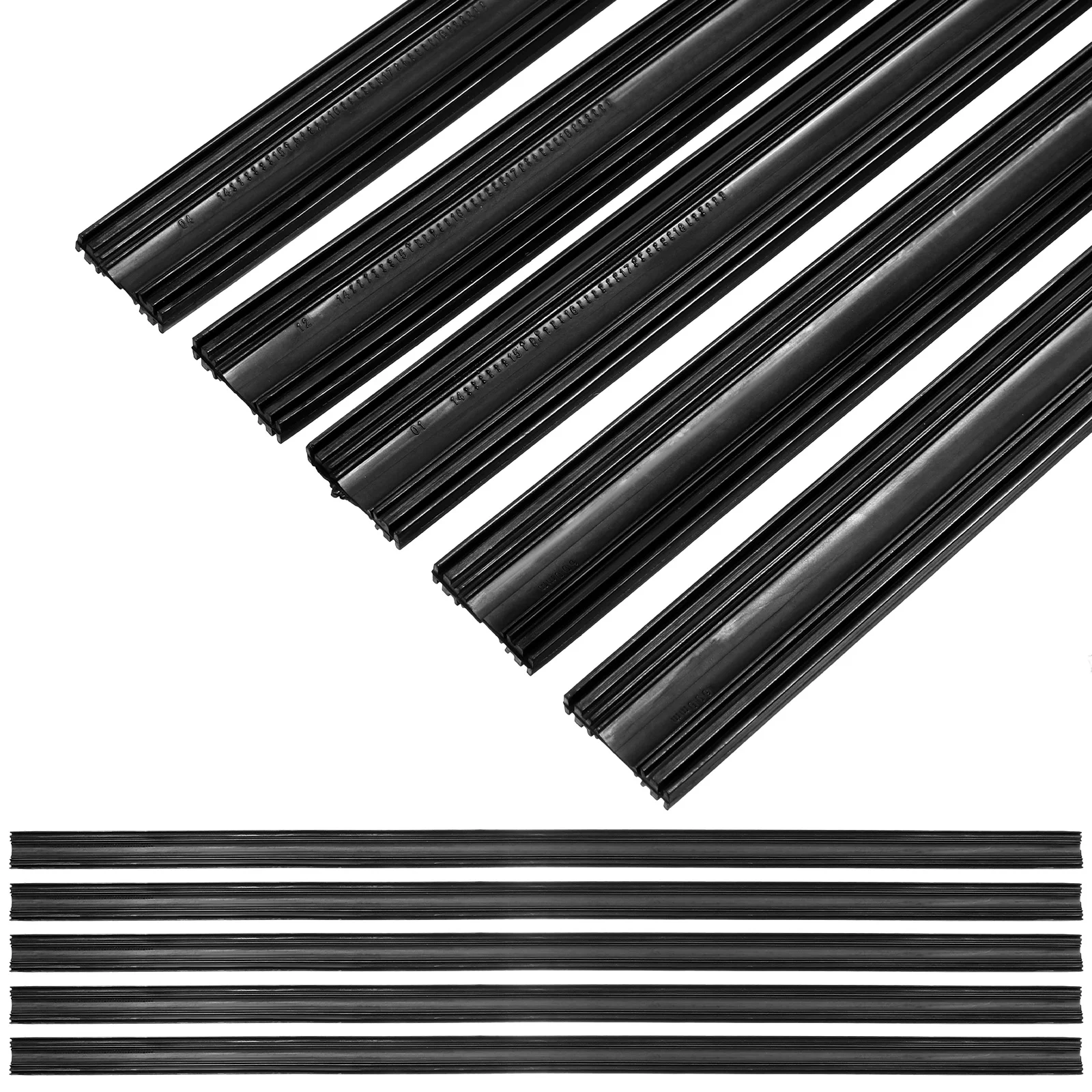 

10 Pcs Windshield Wiper Rubber Strips Frameless Wipers Refills Rubber Replacement Strips for Cars Buses Trucks