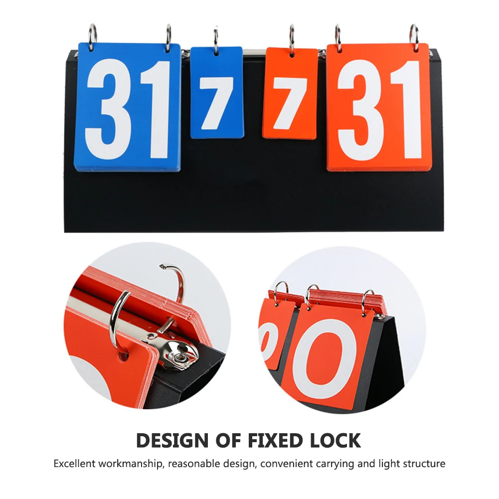 4-Digit Basketball Competition Scoreboards Plastic Scorekeeper Score Flipper Multifunctional Practical Sport Accessories