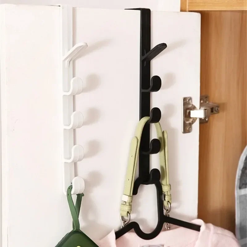 Bedroom Door Hanger Clothes Hanging Rack Over The Door Plastic Home Storage Organization Hooks Purse Holder for Bags - Image 4