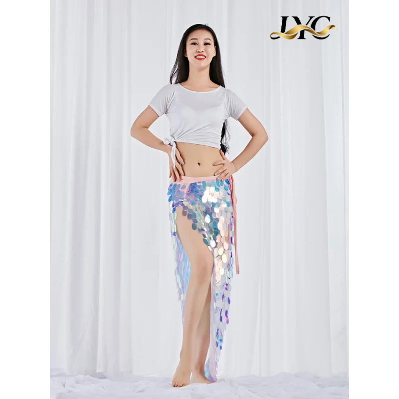 ชุดฝึกซ้อมระบำหน้าท้องฤดูใบไม้ผลิ-ฤดูร้อนปี 2026 พร้อมผ้าคลุมสะโพกแบบมีกลิตเตอร์และกระโปรงทรงหางนางเงือก