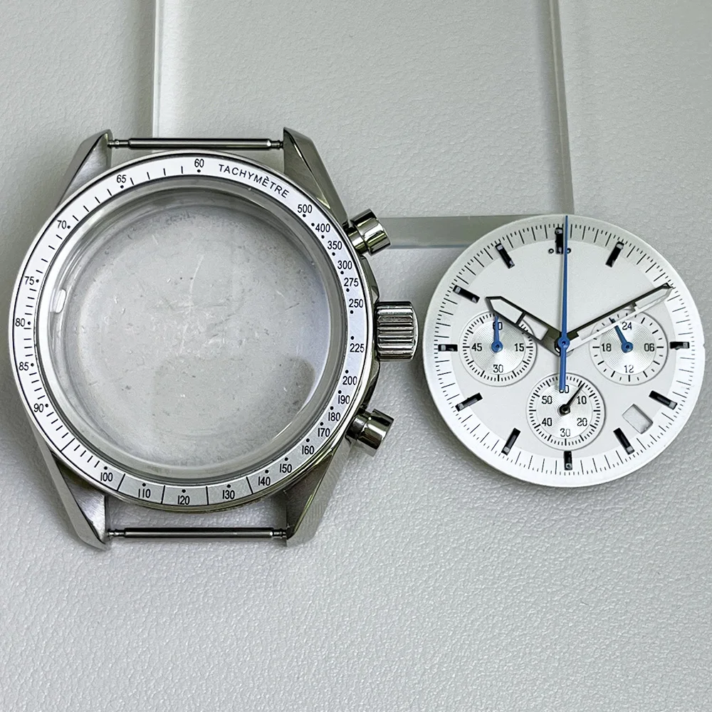 

The silver multi-functional 39.7mm case is suitable for the VK63 quartz movement, with a 20mm strap and a 32.5MM dial