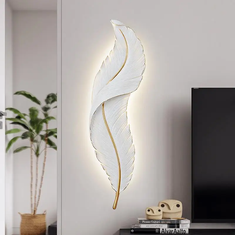 Modern Feather Wall Lamps Bedroom Bedside Living Room Lamp Background Walls Hallway Decor Lights Indoor Lighting Home Appliance