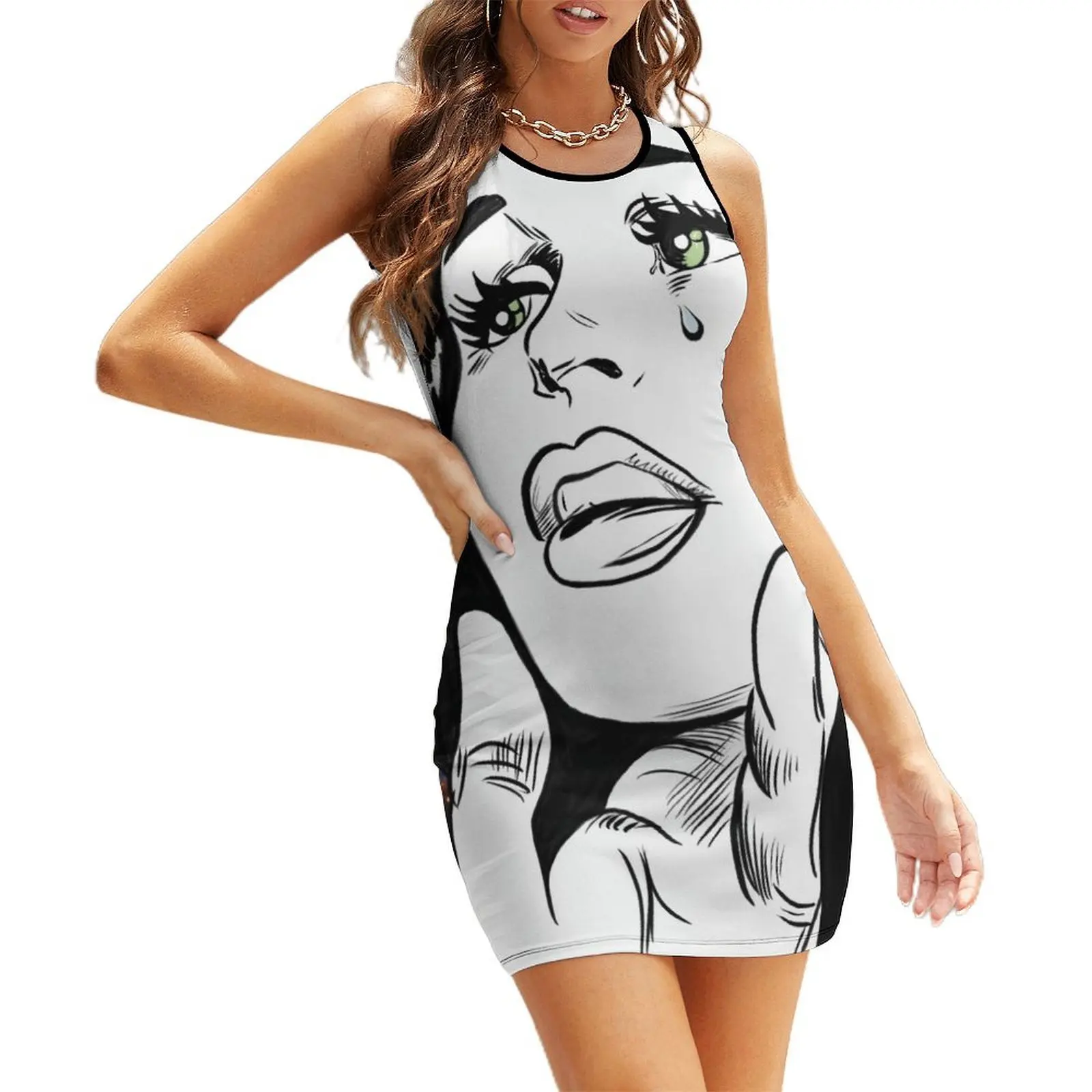 

He Said He Loved You Very Much Sleeveless Sundress Beachwear bandage dress wedding dresses for woman