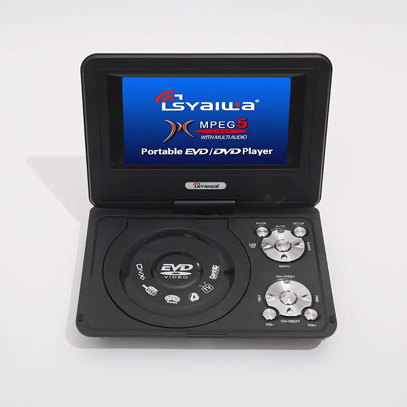 مشغل دي في دي محمول HD بشاشة دوران 180 درجة ، تلفزيون ، محمول ، EVD ، ألعاب CD ، 7.8"